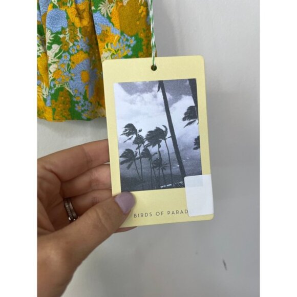 NWT Birds of Paradis V-Neck Paloma Short Sleeve Blouse Golden Briar Floral - Picture 5 of 8